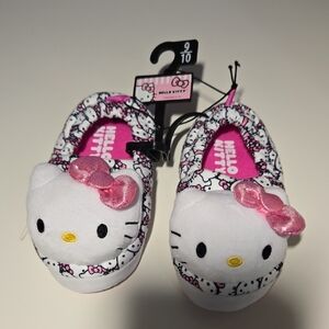 Hello Kitty Pink White Plush Kids Slippers